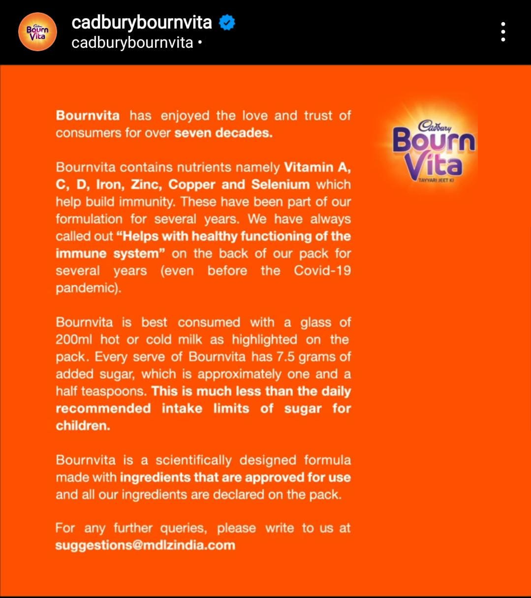 Bournvita Sugar Controversy
