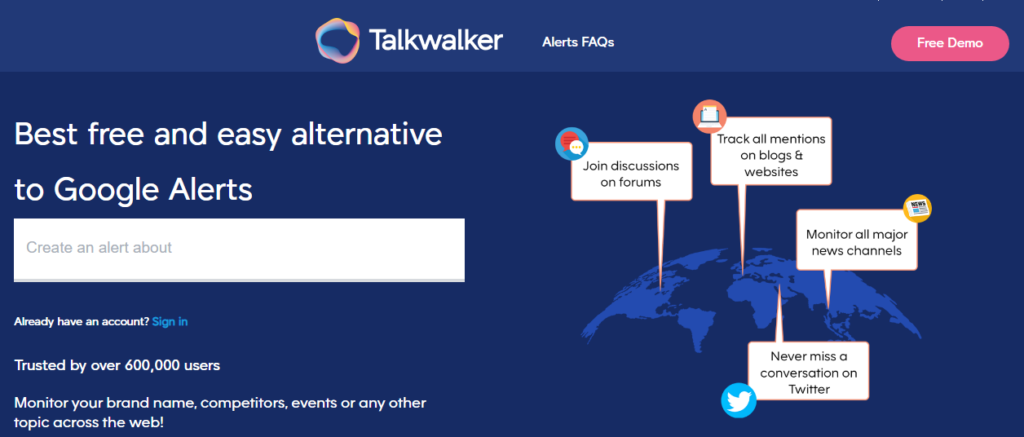 Talkwalker Alerts competitive analysis tools