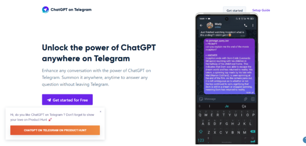 Free ChatGPT Bot for Telegram