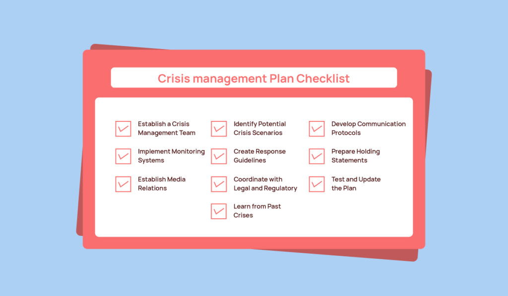 Crisis management plan checklist