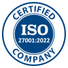 ISO 27001:2022 certified company badge